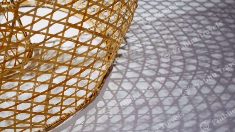 slider Weaved Bamboo Vine Texture with Shadows on the Ground